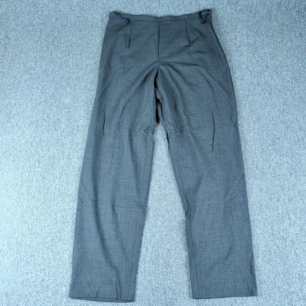 Worth New York Size‎ 14 Womens Charcoal Gray Wool Blend Side Zip Dress Pants